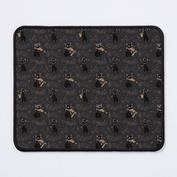 Item preview, Musical Black Cats Seamless Pattern - Jazz Cat Orchestra on Dark Background designed and sold by Pioneer Spirit Market.