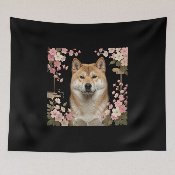 Item preview, Akita Inu | Floral Frame designed and sold by JanjjaSoulInk.