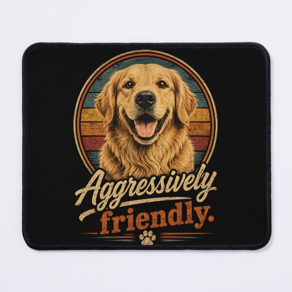 Item preview, Funny Golden Retriever Aggressively Friendly Dog Lover Vintage designed and sold by thoughtswear.