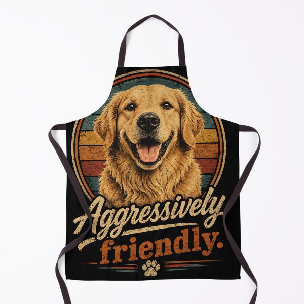 Item preview, Funny Golden Retriever Aggressively Friendly Dog Lover Vintage designed and sold by thoughtswear.