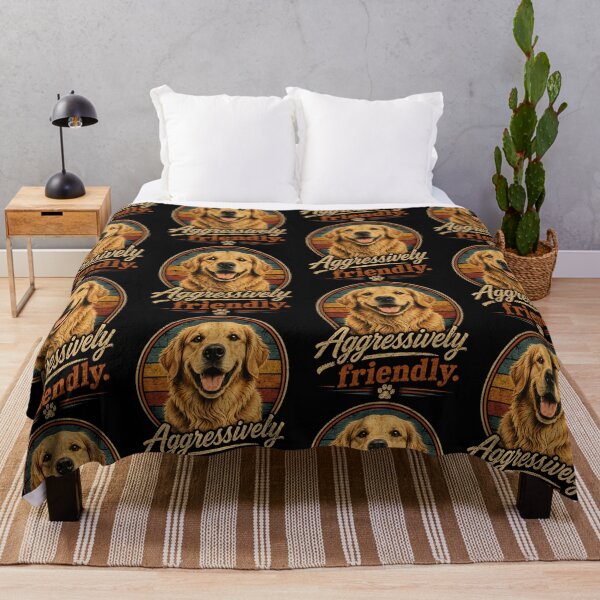 Item preview, Funny Golden Retriever Aggressively Friendly Dog Lover Vintage designed and sold by thoughtswear.