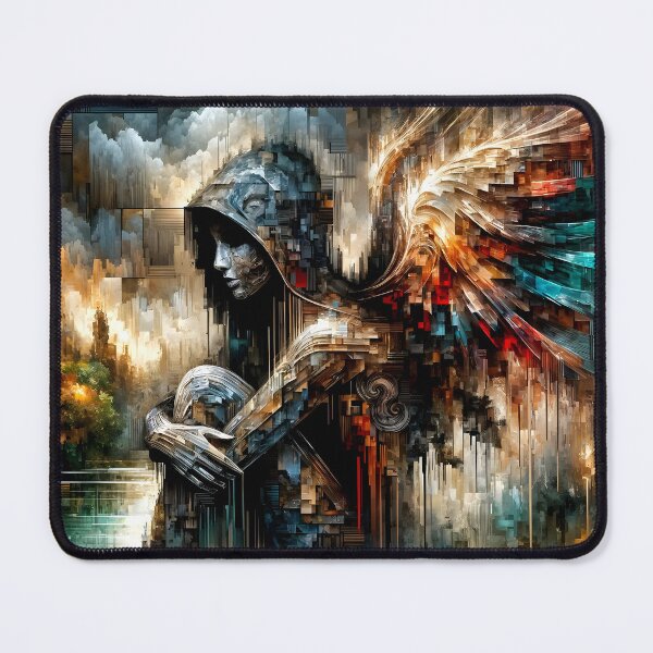 Item preview, Glitch Surrealism - Angel Finding Peace in Nature designed and sold by HarlequinDreams.