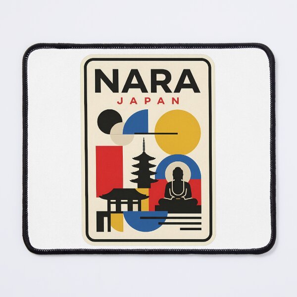 Item preview, Nara Japan Travel Poster Geometric Buddha Pagoda designed and sold by k3rstman1.