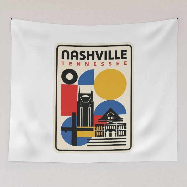 Item preview, Retro Nashville Tennessee Geometric Skyline Cityscape designed and sold by k3rstman1.