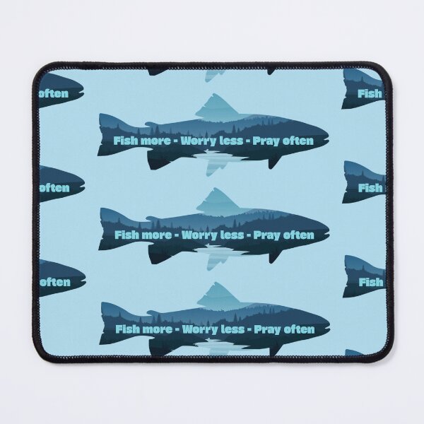 Item preview, Fish more Worry less Pray often T-shirt Christian camping Great outdoor Wonderful creation Enjoy nature Matthew 4:19 Fishers of men designed and sold by FTLOG.