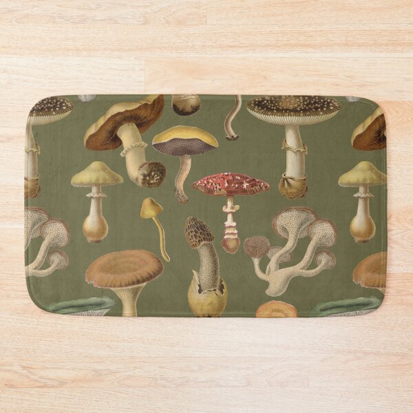 Item preview, Forest Mushrooms Collection Goblincore Pattern - Lichen Green designed and sold by CanisArtStudio.