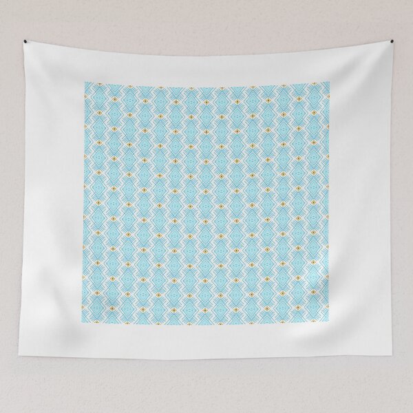 Item preview, Pastel Blue Retro Geometric Diamond & Triangle Pattern designed and sold by Nicha Studio.