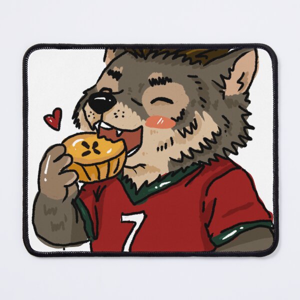 Item preview, Cute Portugal Wolf Eating Pastel de Nata | Football Animal Sticker designed and sold by chupichapa.