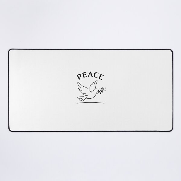 Item preview, Dove & Olive Branch line‑art design with Peace wording  designed and sold by wallartofmio.