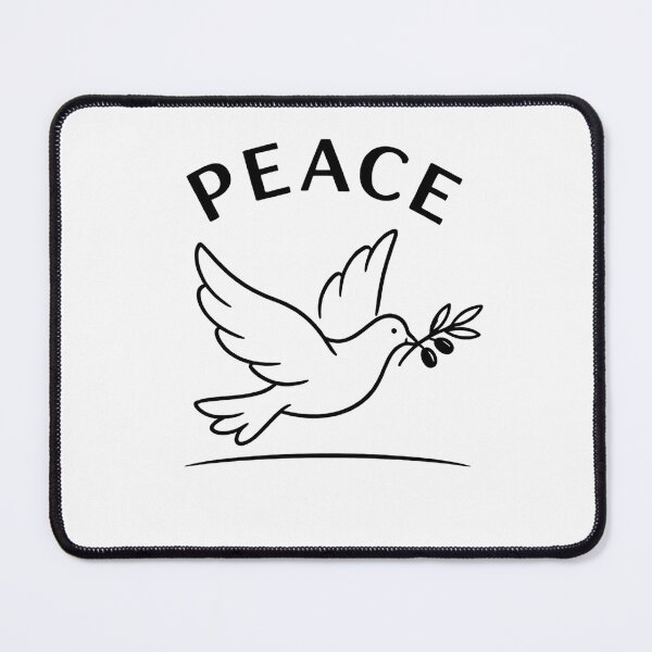 Item preview, Dove & Olive Branch line‑art design with Peace wording designed and sold by wallartofmio.