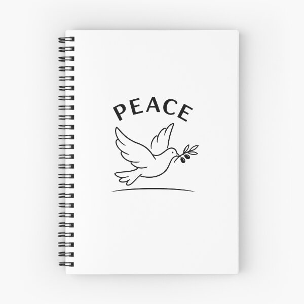Item preview, Dove & Olive Branch line‑art design with Peace wording  designed and sold by wallartofmio.
