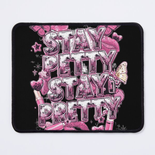 Item preview, Stay Petty Stay Pretty Neon Pink Neon Sarcastic Quote designed and sold by ConfuseLab Shop.