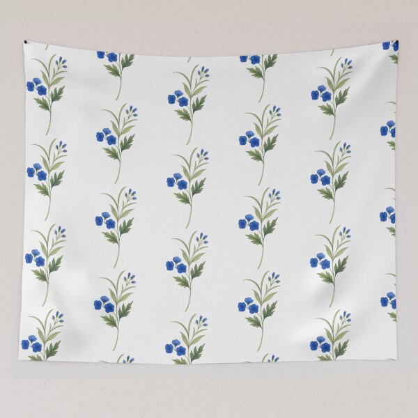 Item preview, Blue Wildflower Botanical Print | Watercolor Floral Illustration | Vintage Garden Wall Art designed and sold by The-SilentPlace.