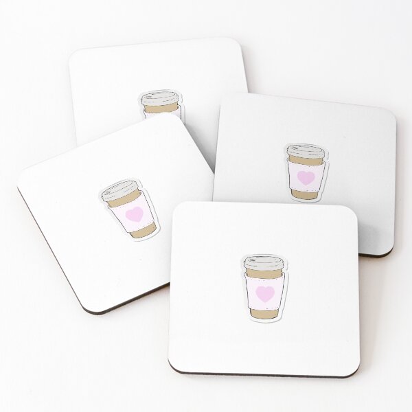 Item preview, Cute Aesthetic Coffee Cup Pink Heart Kawaii Travel Mug Sticker designed and sold by UniqueVibesArt.