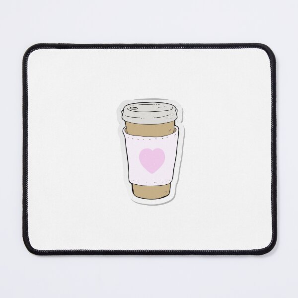 Item preview, Cute Aesthetic Coffee Cup Pink Heart Kawaii Travel Mug Sticker designed and sold by UniqueVibesArt.