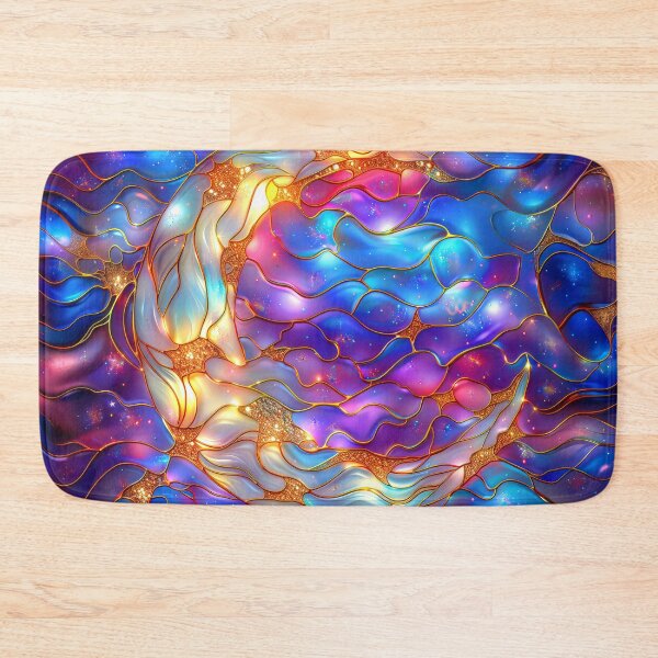 Item preview, Moon and Starry Sky Stained Glass Art designed and sold by MargaretWiktor.
