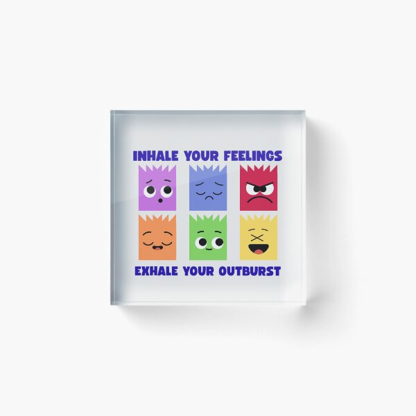 Item preview, Inhale Your Feelings Exhale Your Outburst Colorful Emotion Characters Mental Health Quote designed and sold by SHREE ART STUDIO.