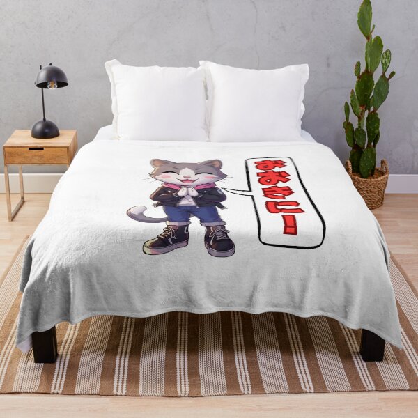 Item preview, Cute Anime Cat Saying Ookini (Thank You) in Japanese designed and sold by tigre555.