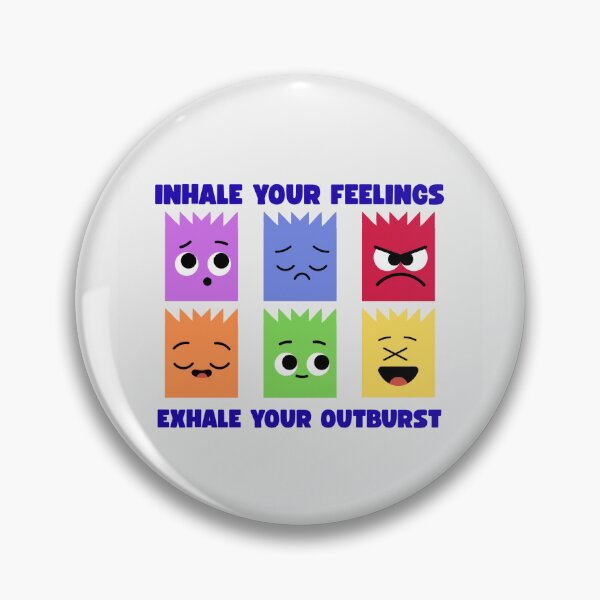 Item preview, Inhale Your Feelings Exhale Your Outburst Colorful Emotion Characters Mental Health Quote designed and sold by SHREE ART STUDIO.