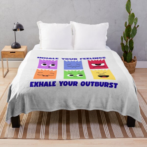 Item preview, Inhale Your Feelings Exhale Your Outburst Colorful Emotion Characters Mental Health Quote designed and sold by SHREE ART STUDIO.