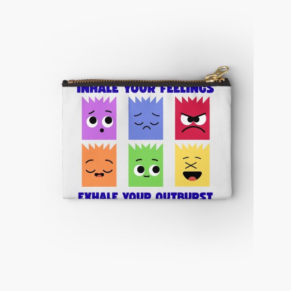 Item preview, Inhale Your Feelings Exhale Your Outburst Colorful Emotion Characters Mental Health Quote designed and sold by SHREE ART STUDIO.