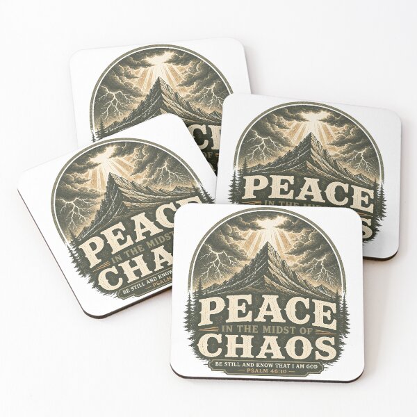 Item preview, Peace in the Midst of Chaos Psalm 46:10 Christian Mountain Faith Design designed and sold by athanasioungr.