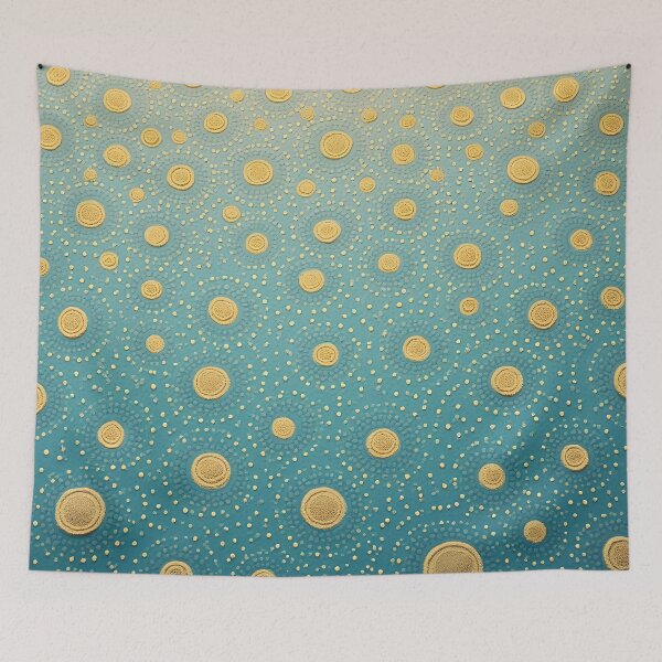 Item preview, Aboriginal Inspired Dot Art - With Yellow Circles on Water designed and sold by GrinGalore.