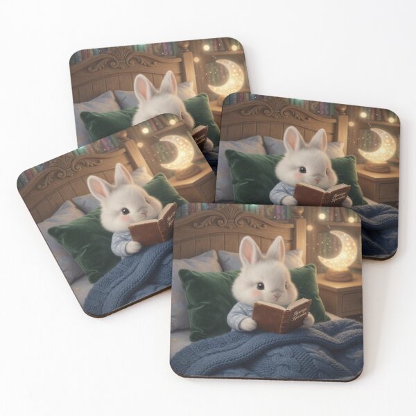 Item preview, Cute Bedtime Bunny Reading Book – Cozy Magical Library Whimsical Rabbit Art designed and sold by lovelistivkaa.