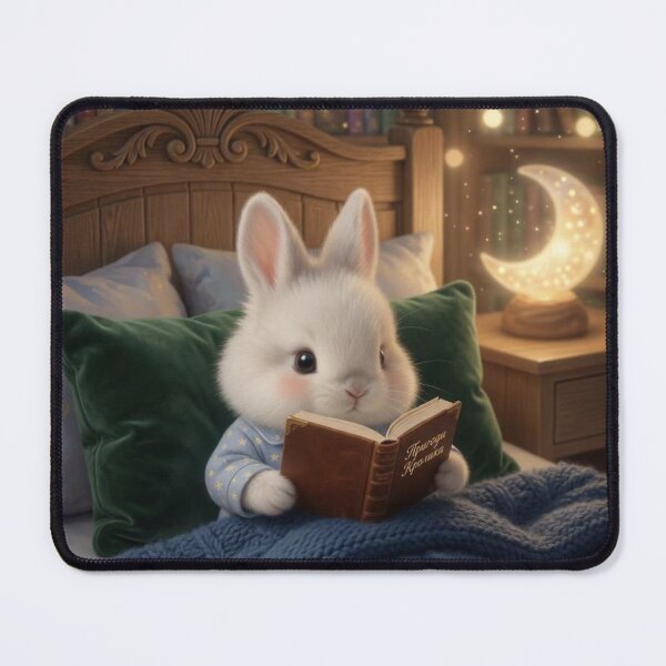 Item preview, Cute Bedtime Bunny Reading Book – Cozy Magical Library Whimsical Rabbit Art designed and sold by lovelistivkaa.