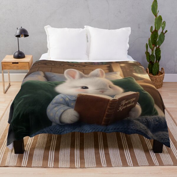 Item preview, Cute Bedtime Bunny Reading Book – Cozy Magical Library Whimsical Rabbit Art designed and sold by lovelistivkaa.