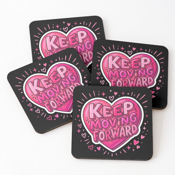 Item preview, Keep Moving Forward Pink Heart Motivational Quote designed and sold by Owcomm.
