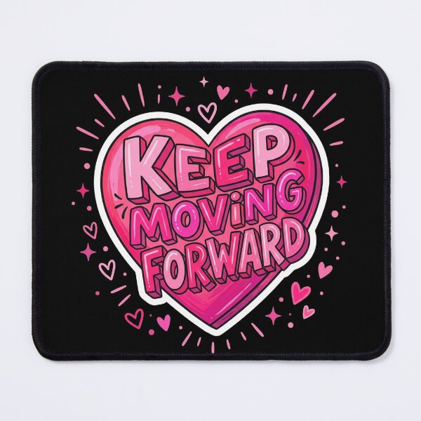 Item preview, Keep Moving Forward Pink Heart Motivational Quote designed and sold by Owcomm.