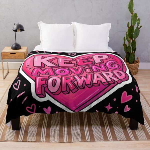Item preview, Keep Moving Forward Pink Heart Motivational Quote designed and sold by Owcomm.