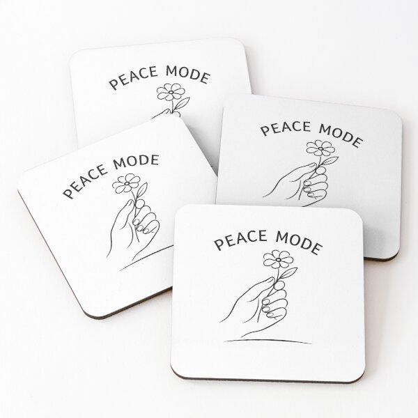 Item preview, Hand Holding a Flower line‑art design black and white peace mode  designed and sold by wallartofmio.