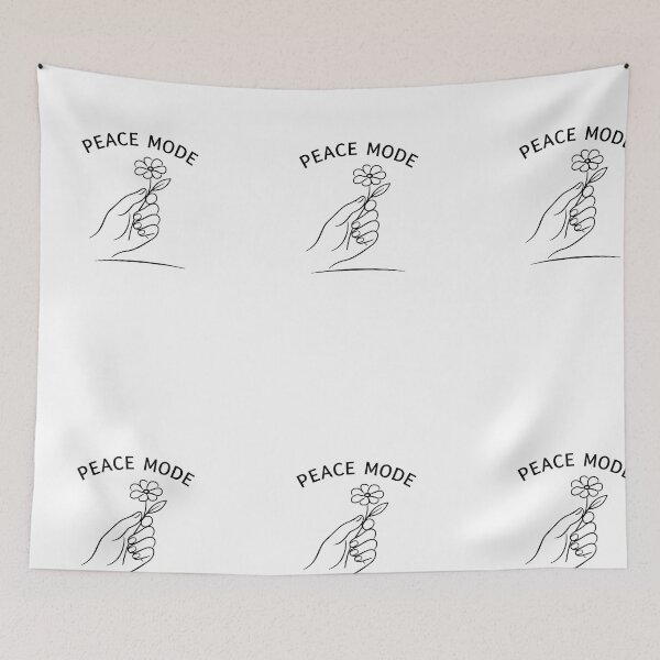 Item preview, Hand Holding a Flower line‑art design black and white peace mode  designed and sold by wallartofmio.