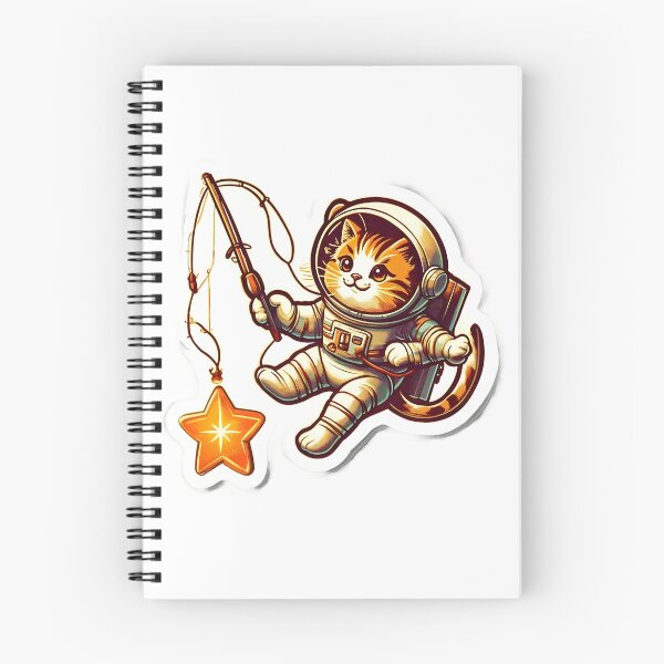 Item preview, Retro Astronaut Cat Fishing for Stars designed and sold by 77Clover.