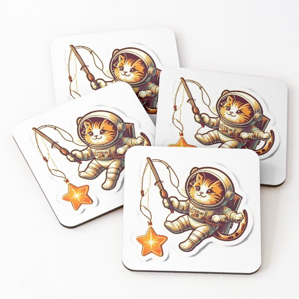 Item preview, Retro Astronaut Cat Fishing for Stars designed and sold by 77Clover.
