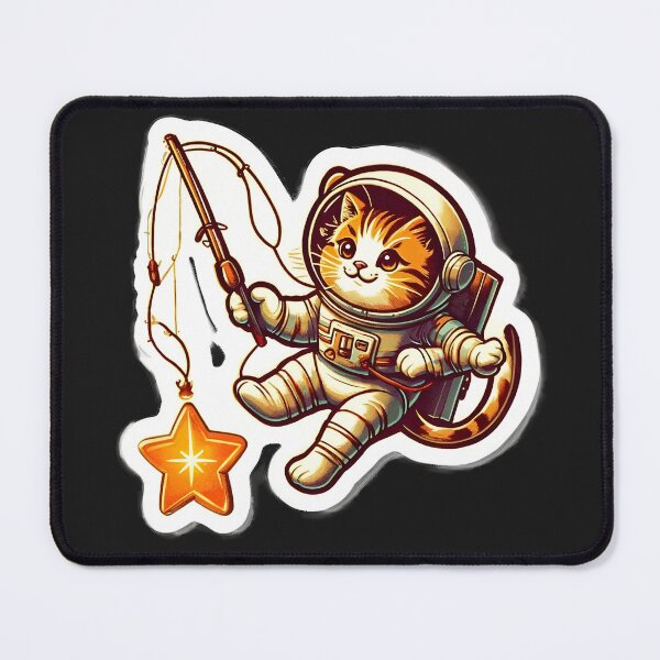 Item preview, Retro Astronaut Cat Fishing for Stars designed and sold by 77Clover.