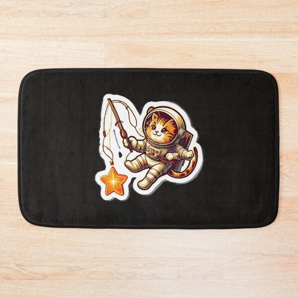 Item preview, Retro Astronaut Cat Fishing for Stars designed and sold by 77Clover.