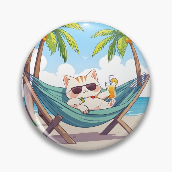 Item preview, Out of Office Cat — Vacation Mode Kawaii Sticker designed and sold by tommysworks.