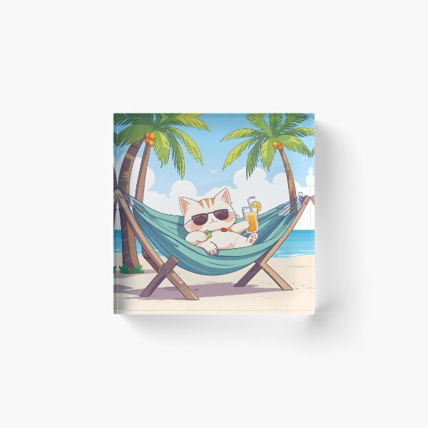 Item preview, Out of Office Cat — Vacation Mode Kawaii Sticker designed and sold by tommysworks.