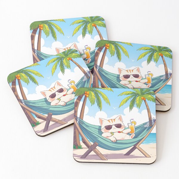 Item preview, Out of Office Cat — Vacation Mode Kawaii Sticker designed and sold by tommysworks.