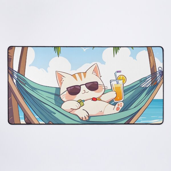 Item preview, Out of Office Cat — Vacation Mode Kawaii Sticker designed and sold by tommysworks.