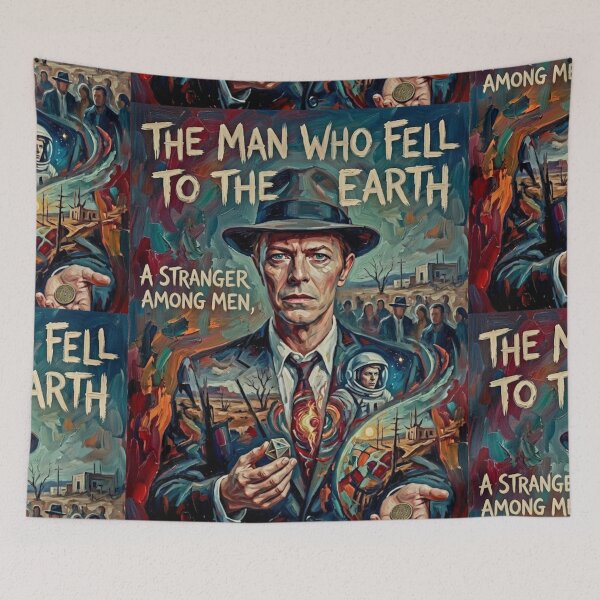 Item preview, A Stranger Among Men – The Man Who Fell to the Earth Fine Art Print designed and sold by Art's Diner.