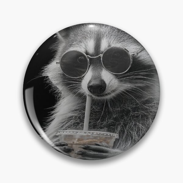 Item preview, Cool Raccoon Drinking Iced Coffee at Night - Corporate Trash Panda Coffee Lover Funny Animal Design designed and sold by DrimitStore.