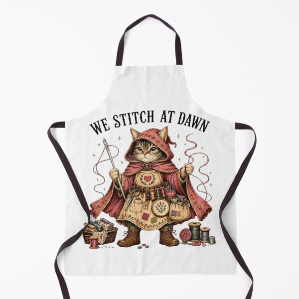 Item preview, We Stitch At Dawn Funny Seamstress Cat Fantasy Crafting designed and sold by haitrieuic96.