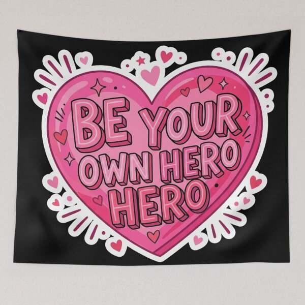 Item preview, Be Your Own Hero Heart Motivation designed and sold by Owcomm.