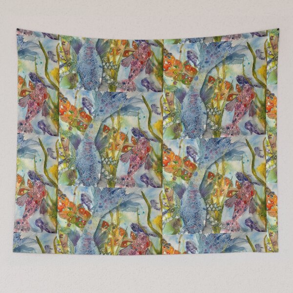 Item preview, Fish In A Pond In Watercolor designed and sold by Whispering Grace Studio.