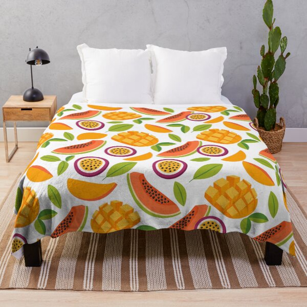 Item preview, Cute Flat Mango Papaya Passion Fruit Seamless Pattern designed and sold by DiNata.