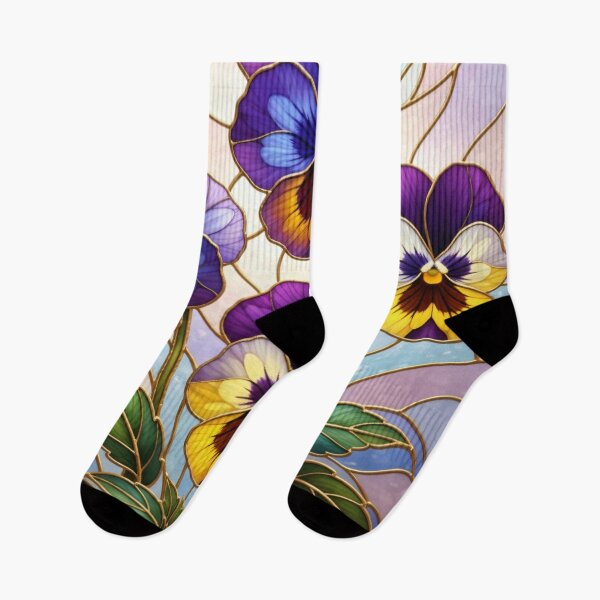 Item preview, Vibrant Stained Glass Pansy Flower - Mystic Floral Mosaic Art designed and sold by Exquisite Design Studio „Paculówka”.